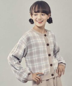 a.v.v / アー・ヴェ・ヴェ カーディガン・ボレロ | [140-150]チェック柄ニットカーディガン