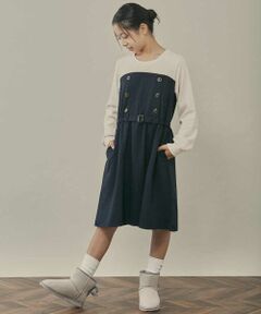 a.v.v / アー・ヴェ・ヴェ ロング・マキシ丈ワンピース | [140-150]トレーナードッキングワンピース