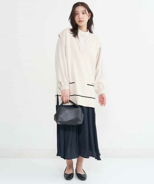 a.v.v / アー・ヴェ・ヴェ ミニ・ひざ丈スカート | 【イージーケア】サテンギャザーフレアスカート | 詳細10