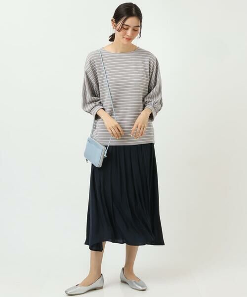 a.v.v / アー・ヴェ・ヴェ ミニ・ひざ丈スカート | 【イージーケア】サテンギャザーフレアスカート | 詳細14