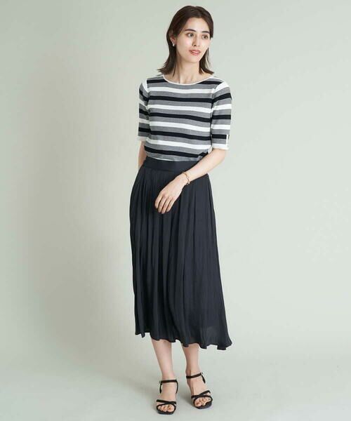 a.v.v / アー・ヴェ・ヴェ ミニ・ひざ丈スカート | 【イージーケア】サテンギャザーフレアスカート | 詳細19