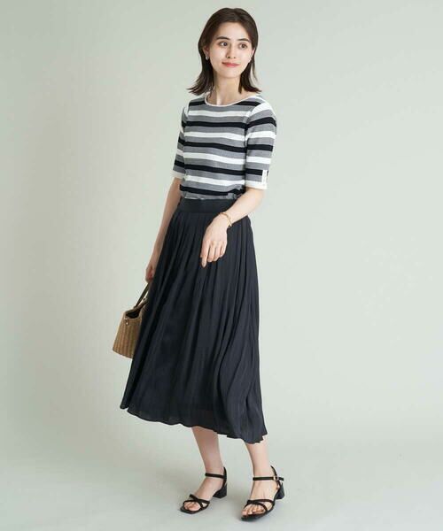 a.v.v / アー・ヴェ・ヴェ ミニ・ひざ丈スカート | 【イージーケア】サテンギャザーフレアスカート | 詳細20