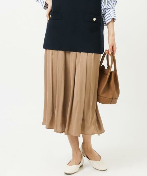 a.v.v / アー・ヴェ・ヴェ ミニ・ひざ丈スカート | 【イージーケア】サテンギャザーフレアスカート | 詳細27