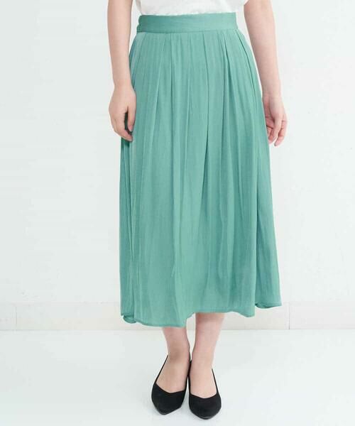 a.v.v / アー・ヴェ・ヴェ ミニ・ひざ丈スカート | 【イージーケア】サテンギャザーフレアスカート | 詳細30