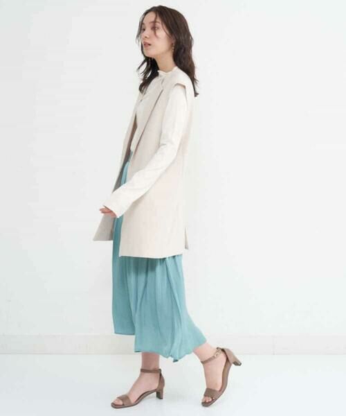a.v.v / アー・ヴェ・ヴェ ミニ・ひざ丈スカート | 【イージーケア】サテンギャザーフレアスカート | 詳細7