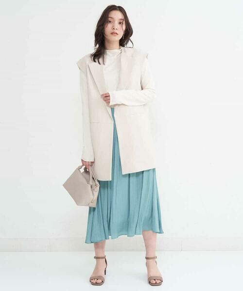 a.v.v / アー・ヴェ・ヴェ ミニ・ひざ丈スカート | 【イージーケア】サテンギャザーフレアスカート | 詳細8