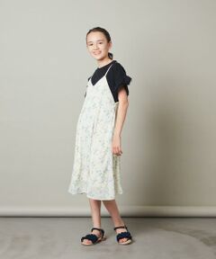 [140-150]花柄シフォンワンピース