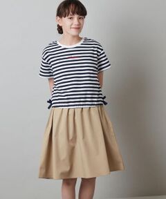 a.v.v / アー・ヴェ・ヴェ ロング・マキシ丈ワンピース | [160]サイドリボンロゴ刺繍ドッキングワンピース