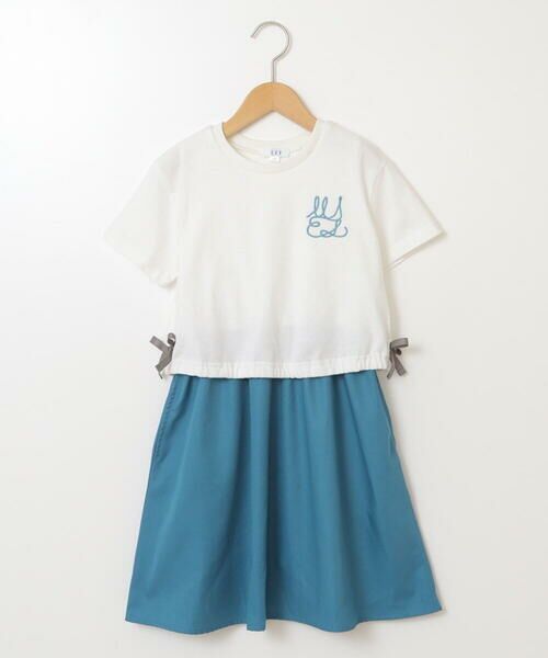 a.v.v / アー・ヴェ・ヴェ ロング・マキシ丈ワンピース | [160]サイドリボンロゴ刺繍ドッキングワンピース | 詳細1