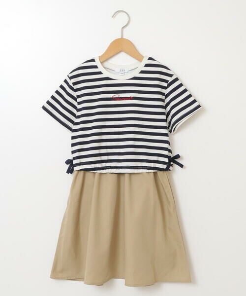 a.v.v / アー・ヴェ・ヴェ ロング・マキシ丈ワンピース | [160]サイドリボンロゴ刺繍ドッキングワンピース | 詳細12