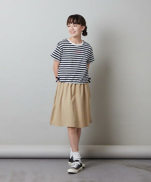 a.v.v / アー・ヴェ・ヴェ ロング・マキシ丈ワンピース | [160]サイドリボンロゴ刺繍ドッキングワンピース | 詳細7