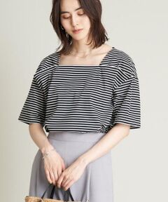 a.v.v / アー・ヴェ・ヴェ カットソー | スクエアネックボーダートップス