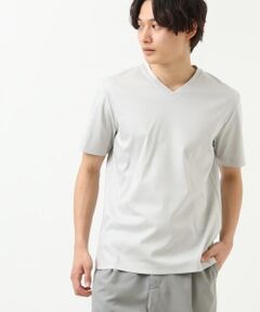 【ジャケイン/接触冷感】シルケットスムースVネックTシャツ