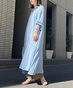 a.v.v / アー・ヴェ・ヴェ ロング・マキシ丈ワンピース | 【洗える】楊柳ティアードシャツワンピース