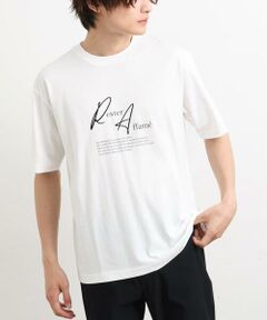 【接触冷感】デザインロゴプリントセミワイドTシャツ