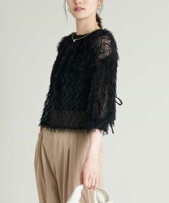 a.v.v / アー・ヴェ・ヴェ シャツ・ブラウス | 【前後2WAY】フェザーライクショートトップス