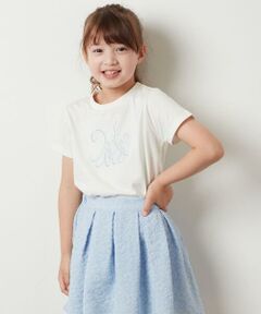 [100-130]ビッグロゴ刺繍Tシャツ