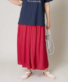 プランテーションのスカートに見えるパンツ スカート見えプリーツパンツ（6～9分丈パンツ） | grove