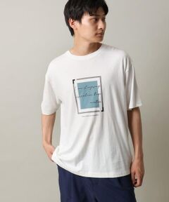 【接触冷感】スクエアプリントセミワイドシルエットTシャツ