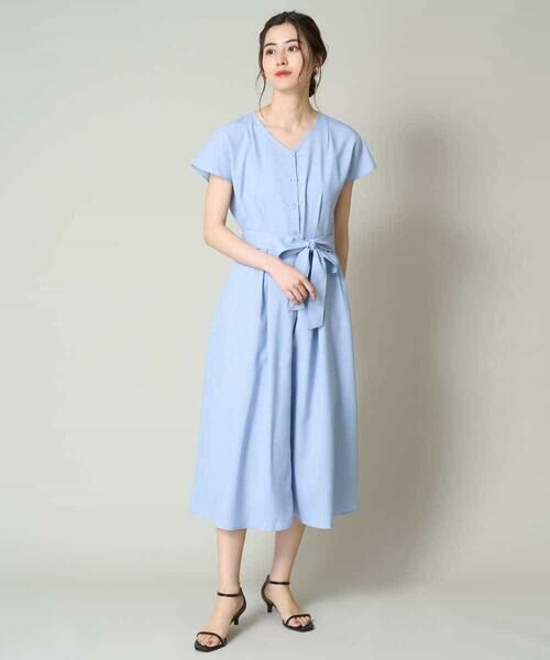 a.v.v / アー・ヴェ・ヴェ ロング・マキシ丈ワンピース | 【洗える/イージーケア】ウエストタックフレアワンピース | 詳細5