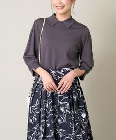 a.v.v / アー・ヴェ・ヴェ ニット・セーター | 襟付きタックパフスリーブニット