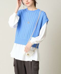 a.v.v / アー・ヴェ・ヴェ ニット・セーター | 【2SET/洗える】ニットベスト＋ペプラムブラウス