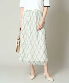 a.v.v / アー・ヴェ・ヴェ ロング・マキシ丈スカート | チェックチュールプリーツスカート