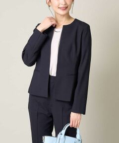 a.v.v / アー・ヴェ・ヴェ ノーカラージャケット | 【接触冷感/洗える/UVカット】オックスストレッチキーネックジャケット【Reflax】