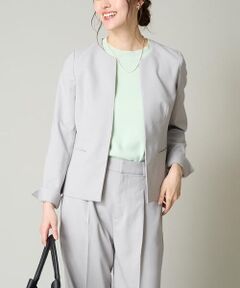 a.v.v / アー・ヴェ・ヴェ ノーカラージャケット | 【接触冷感/洗える/UVカット】オックスストレッチキーネックジャケット【Reflax】