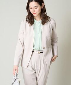 レディース ノーカラージャケット（条件：グレー系
