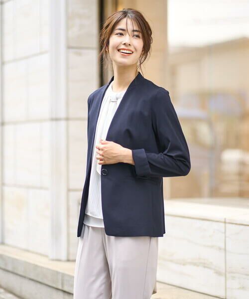 a.v.v / アー・ヴェ・ヴェ ノーカラージャケット | 【UVカット/接触冷感】カノコジャージーカラーレスジャケット | 詳細18