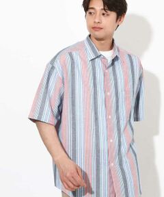 a.v.v / アー・ヴェ・ヴェ シャツ・ブラウス | 【さらさらタッチ/涼感】リネン混ストライプシャツ ５分袖（さらリネシリーズ）