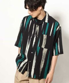 a.v.v / アー・ヴェ・ヴェ シャツ・ブラウス | 【速乾】ペイント柄オープンカラーシャツ 五分袖