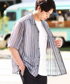 a.v.v / アー・ヴェ・ヴェ シャツ・ブラウス | 【洗濯機で洗える】ラッセルレースオープンカラーシャツ ５分袖