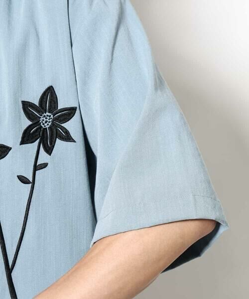a.v.v / アー・ヴェ・ヴェ シャツ・ブラウス | フラワー刺繍オープンカラーシャツ 5分袖 | 詳細18