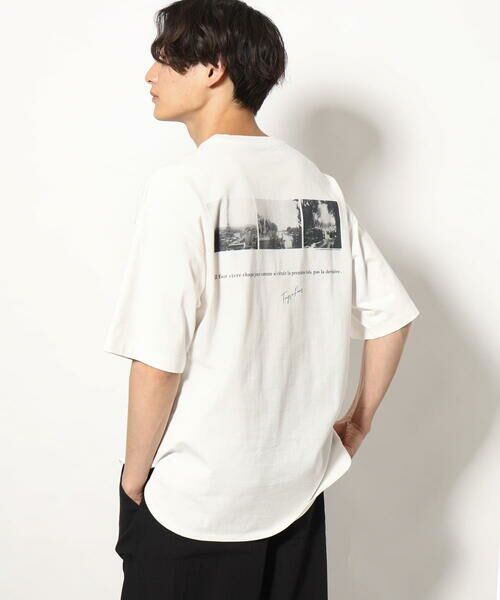 a.v.v/アー・ヴェ・ヴェ 【接触冷感】PARISフォト バックプリントロングシルエットTシャツ ホワイト M a.v.v/アー・ヴェ・ヴェ 【接触冷感】PARISフォト バックプリントロングシルエットTシャツ ホワイト M