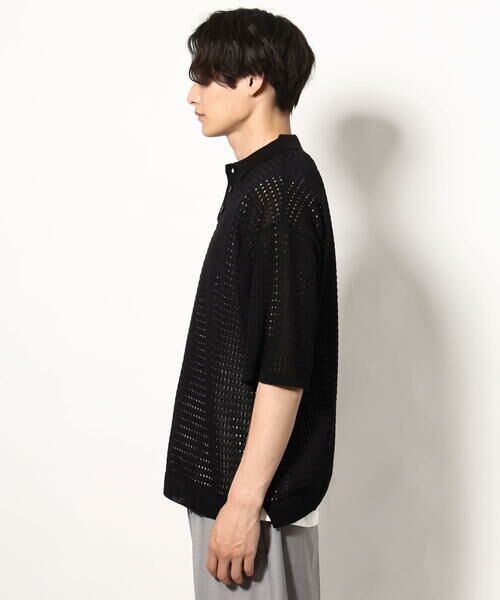 a.v.v / アー・ヴェ・ヴェ ニット・セーター | 【洗濯機で洗える】メッシュ編みワイドシルエットニットポロ ５分袖 | 詳細7