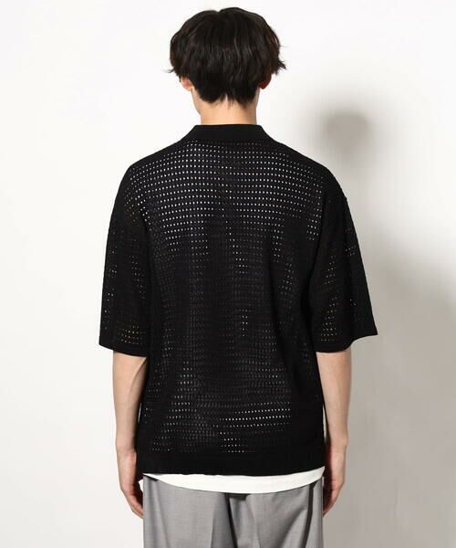 a.v.v / アー・ヴェ・ヴェ ニット・セーター | 【洗濯機で洗える】メッシュ編みワイドシルエットニットポロ ５分袖 | 詳細8