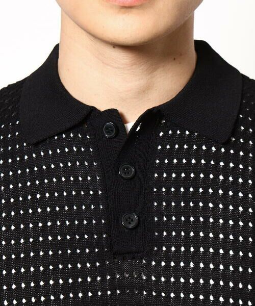 a.v.v / アー・ヴェ・ヴェ ニット・セーター | 【洗濯機で洗える】メッシュ編みワイドシルエットニットポロ ５分袖 | 詳細9