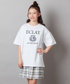 [120-130]エンブレム刺繍オーバーシルエットＴシャツ