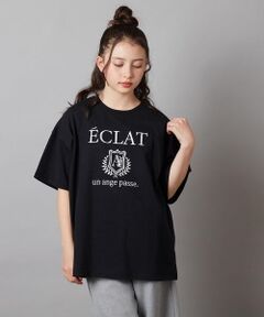 [120-130]エンブレム刺繍オーバーシルエットＴシャツ