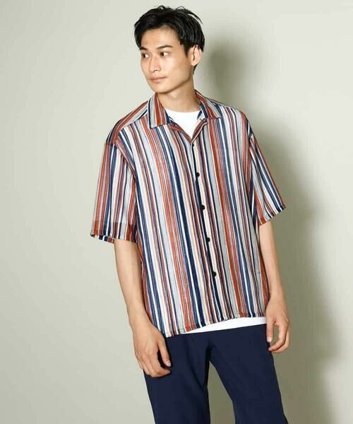 a.v.v / アー・ヴェ・ヴェ シャツ・ブラウス | 【洗濯機で洗える】マルチストライプ柄レースオープンカラーシャツ 5分袖 | 詳細14