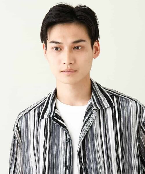 a.v.v / アー・ヴェ・ヴェ シャツ・ブラウス | 【洗濯機で洗える】マルチストライプ柄レースオープンカラーシャツ 5分袖 | 詳細25