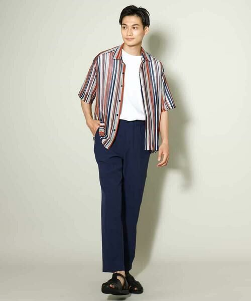 a.v.v / アー・ヴェ・ヴェ シャツ・ブラウス | 【洗濯機で洗える】マルチストライプ柄レースオープンカラーシャツ 5分袖 | 詳細9