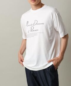 【接触冷感】ロゴプリントセミワイドシルエットTシャツ