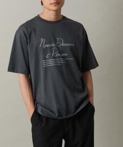 【接触冷感】ロゴプリントセミワイドシルエットTシャツ