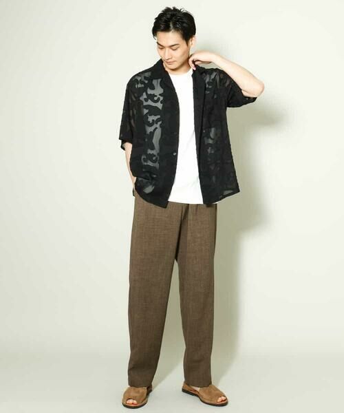 a.v.v / アー・ヴェ・ヴェ チノ・ワークパンツ | 【イージーケア】麻調メランジ1タックイージーパンツ | 詳細10