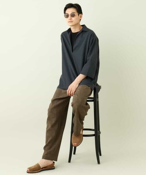 a.v.v / アー・ヴェ・ヴェ チノ・ワークパンツ | 【イージーケア】麻調メランジ1タックイージーパンツ | 詳細11
