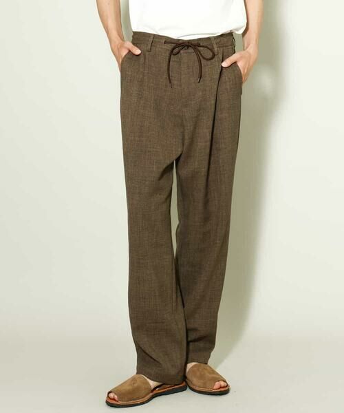 a.v.v / アー・ヴェ・ヴェ チノ・ワークパンツ | 【イージーケア】麻調メランジ1タックイージーパンツ | 詳細25