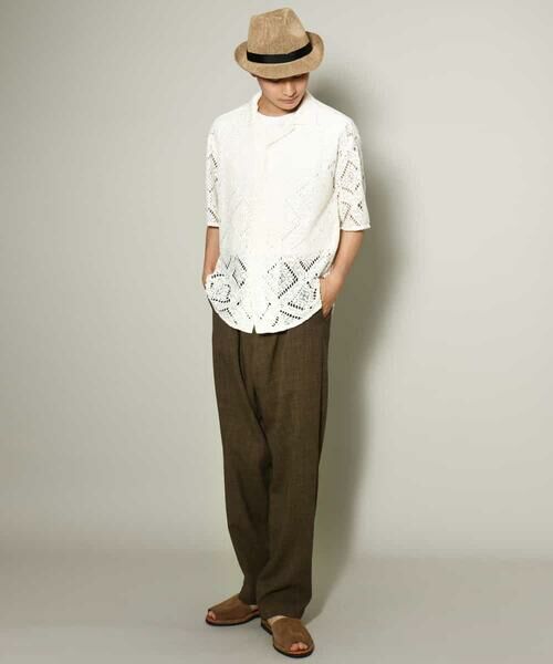 a.v.v / アー・ヴェ・ヴェ チノ・ワークパンツ | 【イージーケア】麻調メランジ1タックイージーパンツ | 詳細6